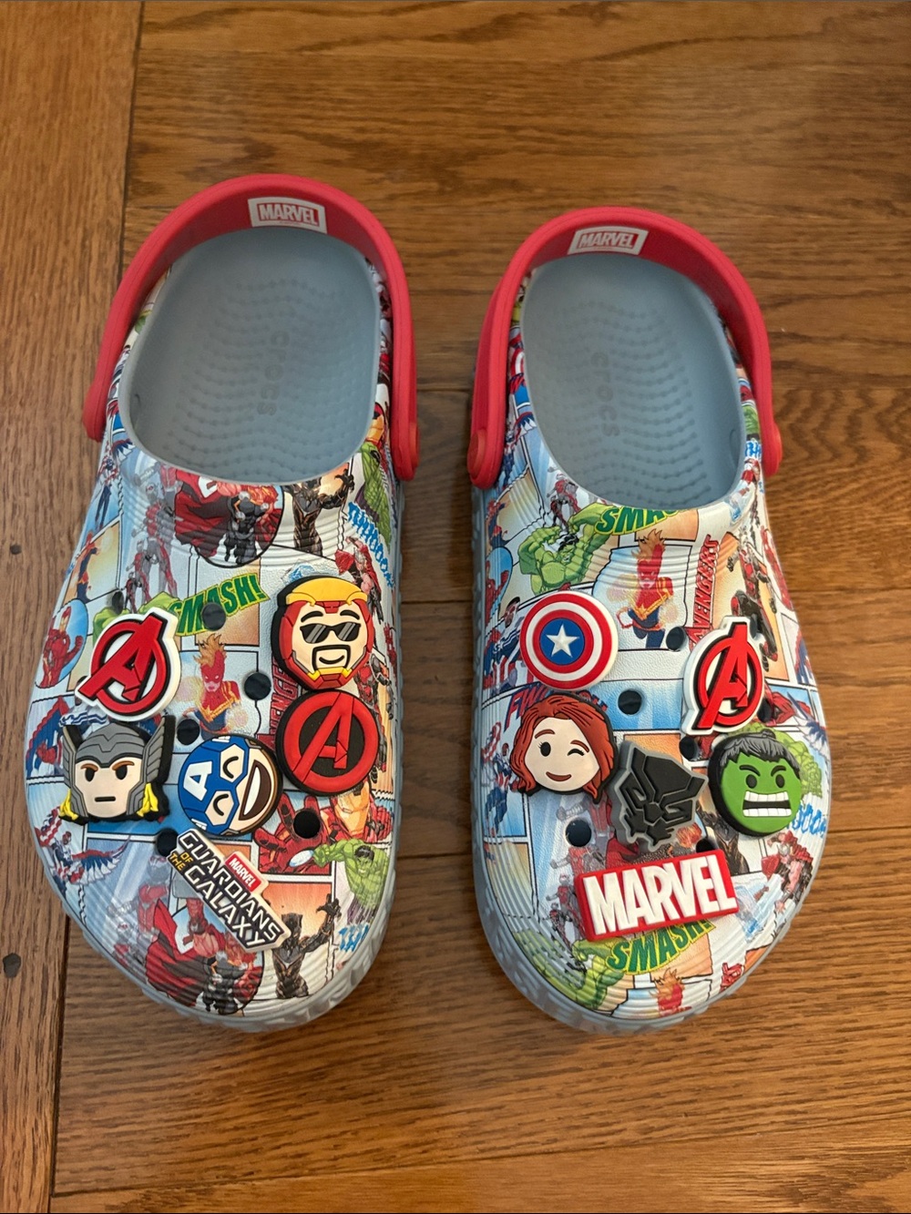 CROCS Kids Marvel Avengers Graphic Clogs - Red, Blue, Green
